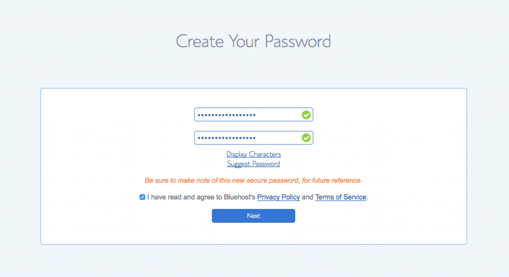 choose your password