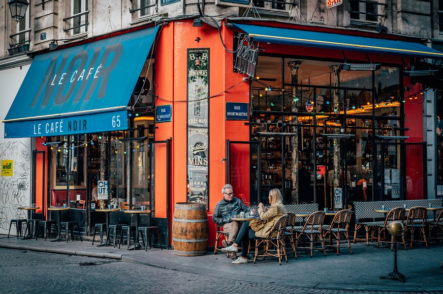 A Coffee Shop on a Corner in Europe