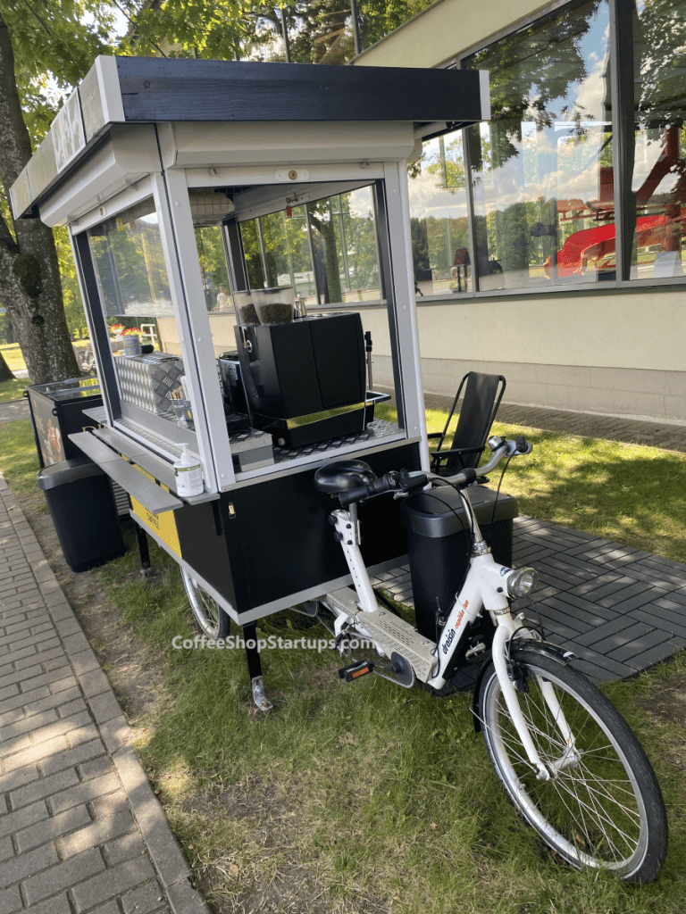 how to start a coffee cart on a bike business.
