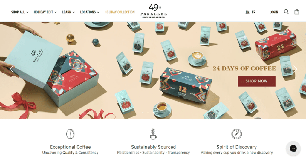 49th Parallel Coffee Website Design