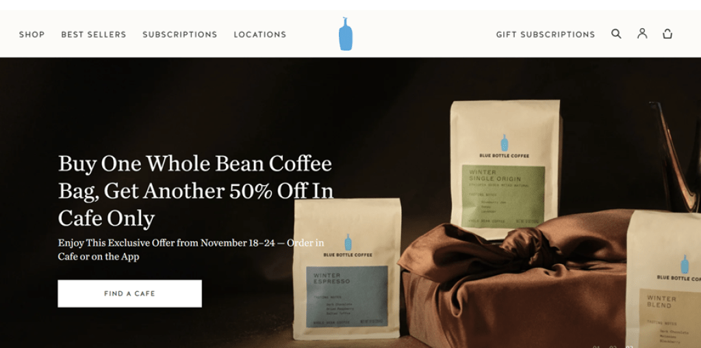 blue bottle coffee website design