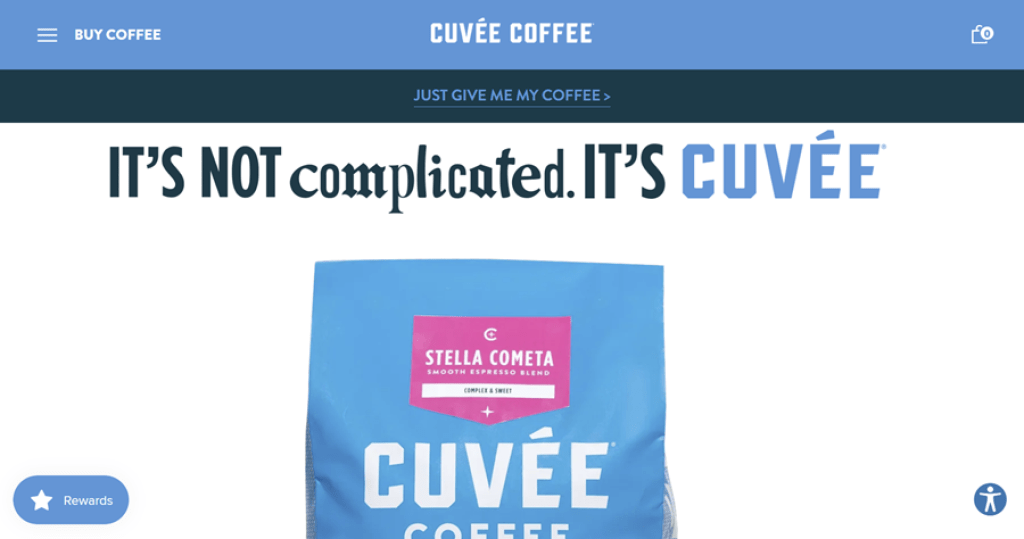 Cuvee Coffee Website Design