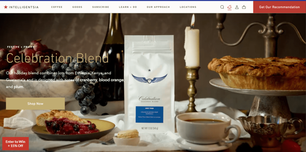 coffee shop website design intelligensia coffee