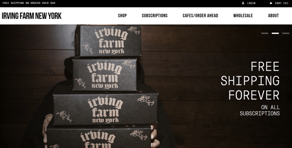 Irving Farm New York Website Design Example