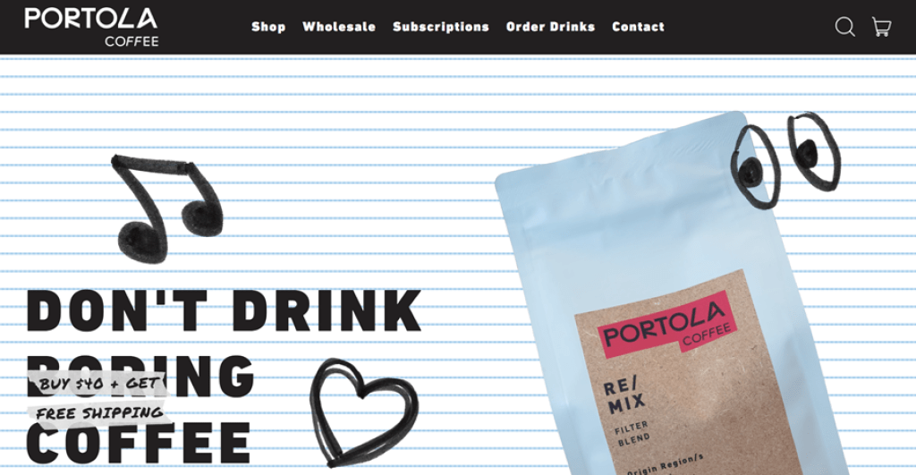 portola coffee website design