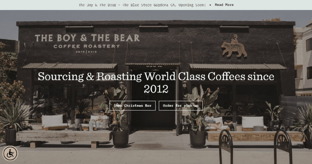 coffee shop website design